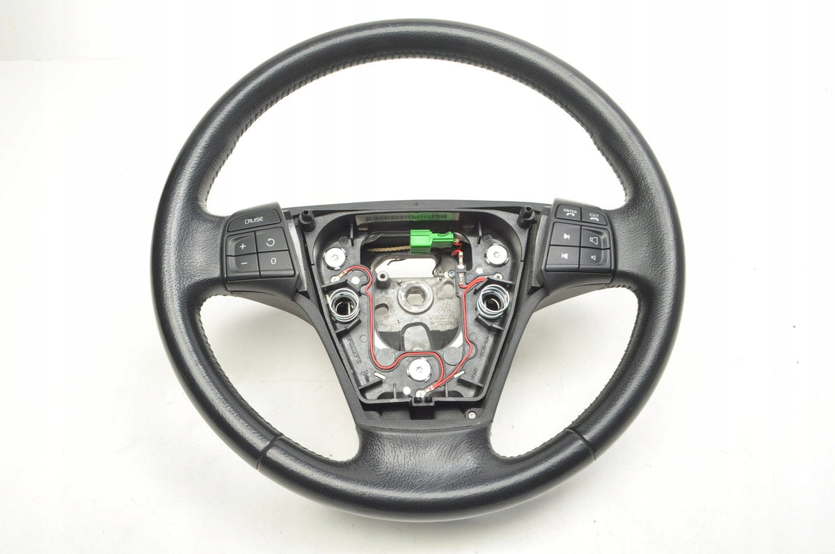 VOLVO S40 II LEATHER STEERING WHEEL 55160060 30778754 MULTIFUNCTIONAL