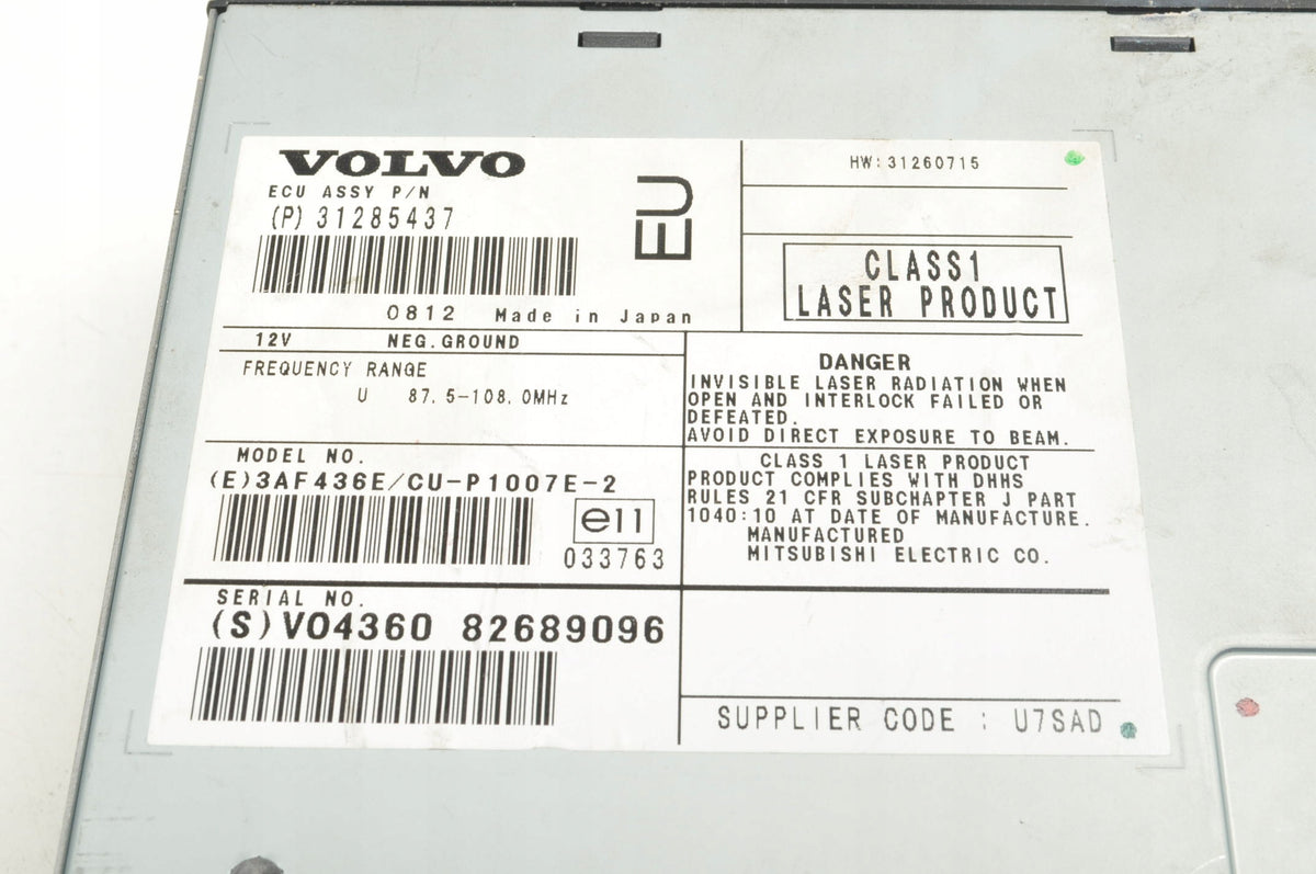 VOLVO S40 II V50 C30 C70 NAVIGATION PLATE READER 31285437