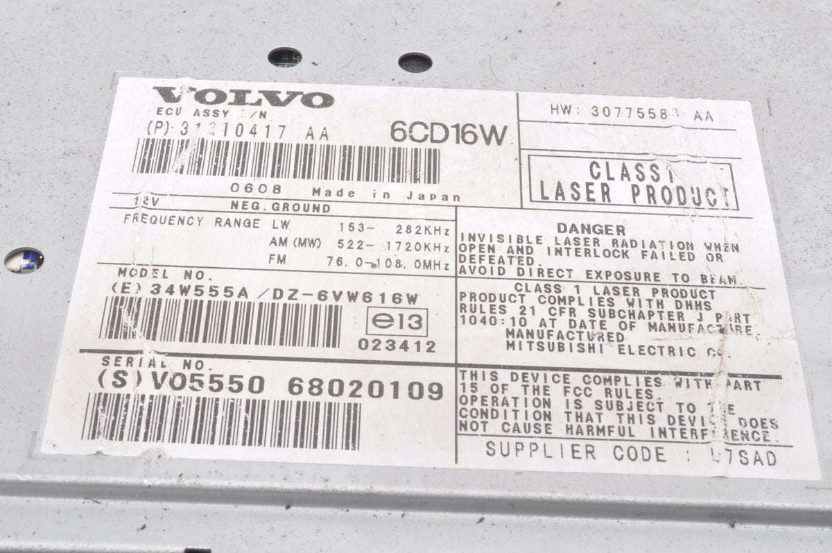VOLVO S40 II V50 C30 C70 RADIO 31210417