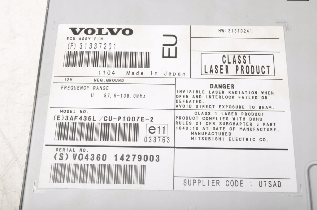 VOLVO S40 II V50 NAVIGATION PLATE READER 31337201