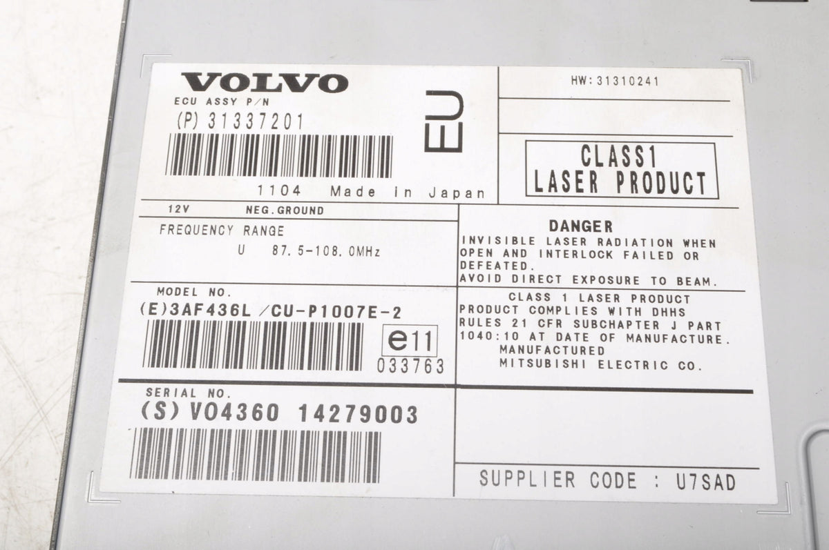 VOLVO S40 II V50 NAVIGATION PLATE READER 31337201