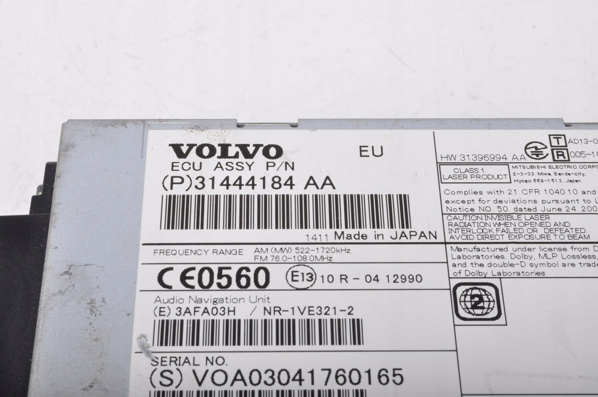 VOLVO S60 AND V60 RADIO 31444184