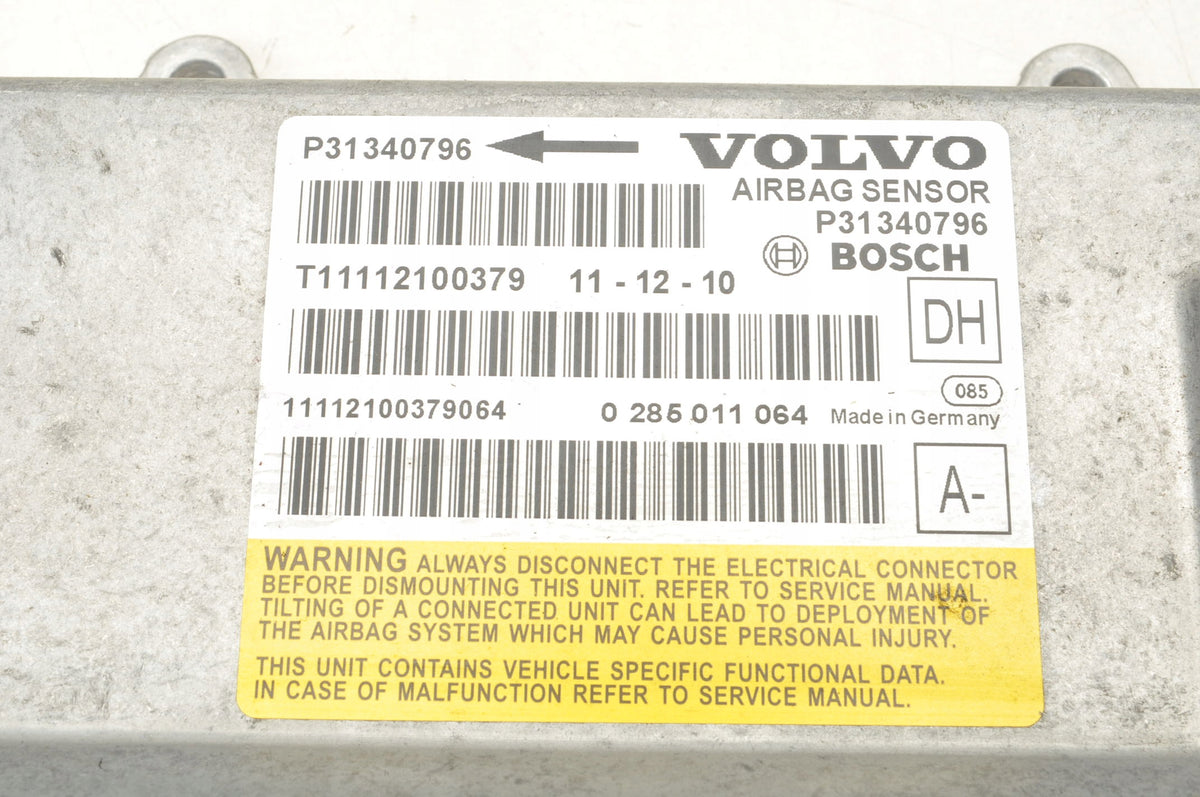 VOLVO S60 II V60 AIRBAG SENSOR SHOT 31340796