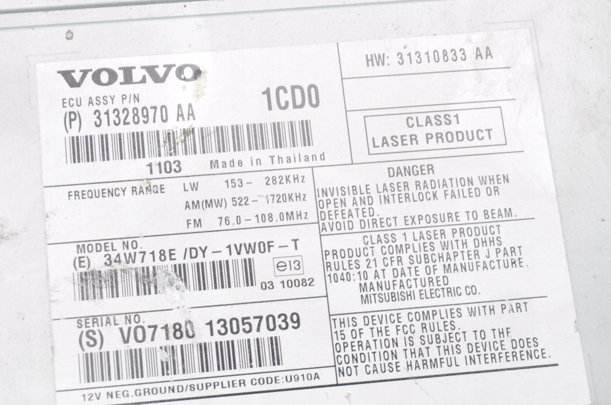 VOLVO S60 II V60 RADIO 31328970
