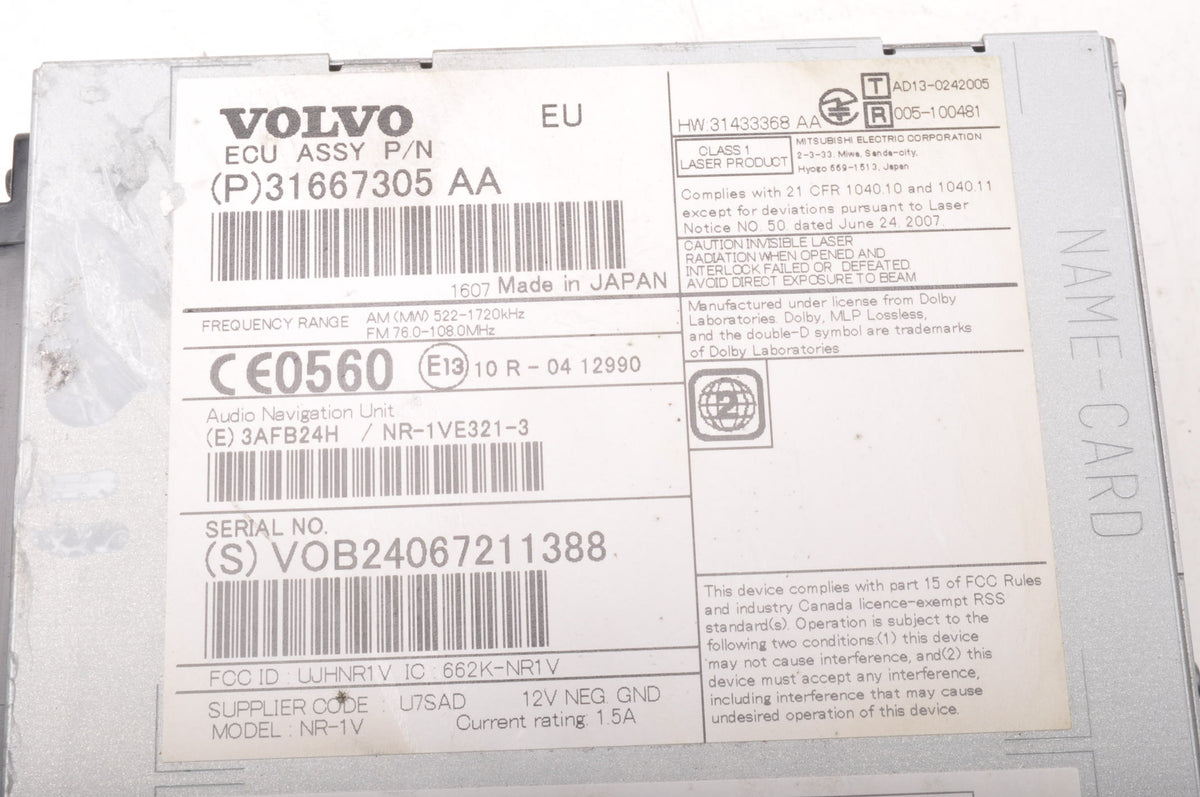 VOLVO S60 II V60 V40 II RADIO NAVIGATION 31667305AA