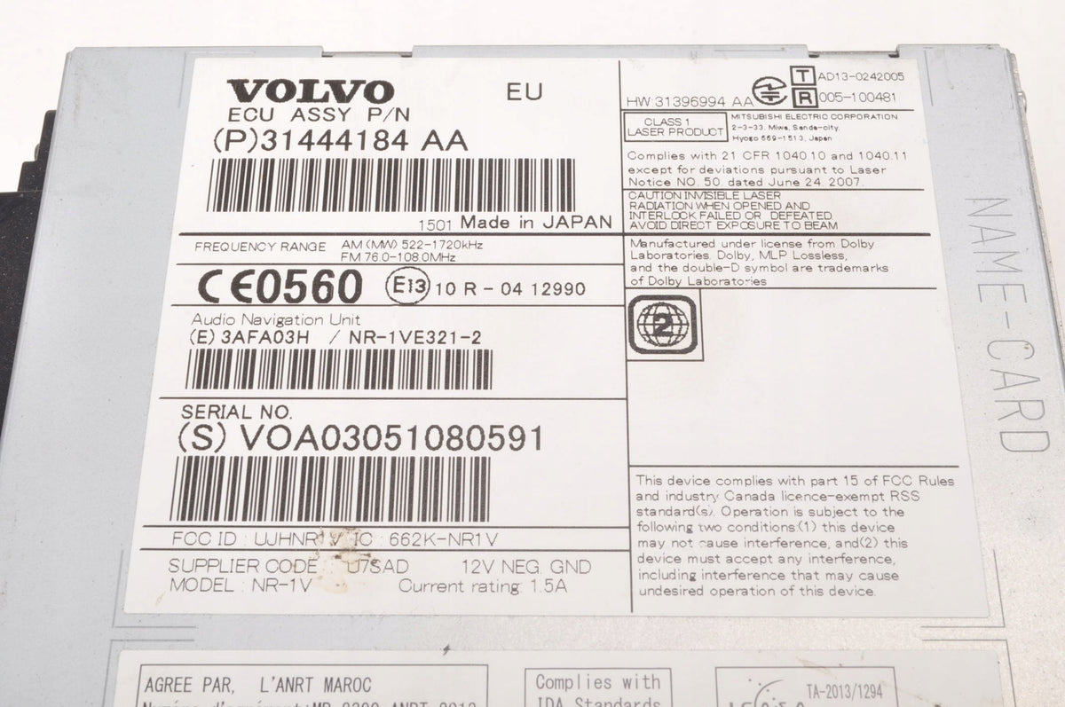 VOLVO S60 II V60 XC60 RADIO NAVIGATION 31444184 31444184AA