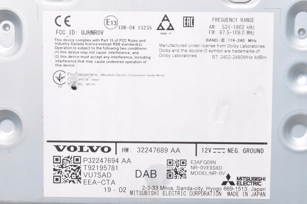 VOLVO S60 III V70 II RADIO NAVIGATION 32247689