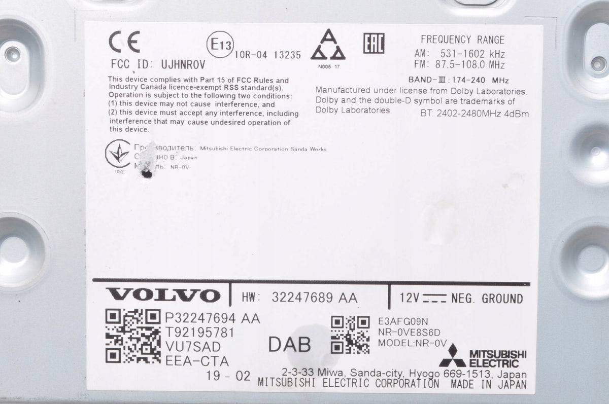 VOLVO S60 III V70 II RADIO NAVIGATION 32247689