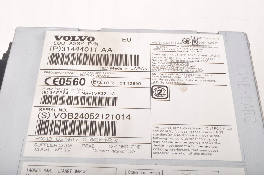 VOLVO V40 II NAVIGATION PLATE READER 31444011 31444011AA