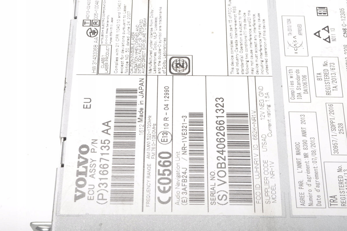 VOLVO V40 II RADIO 31667135