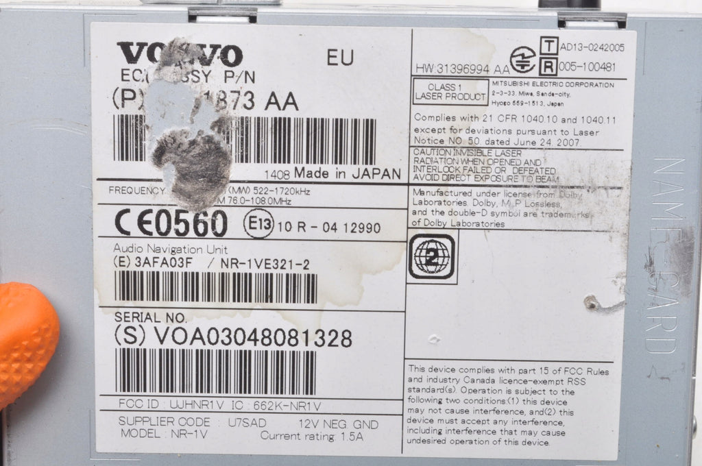 VOLVO V40 II V60 S60 II RADIO 31421873