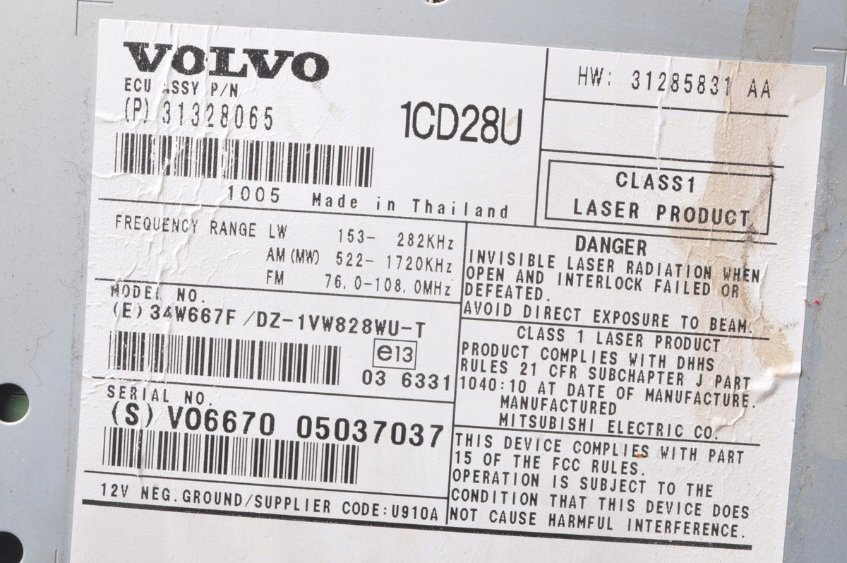 VOLVO XC90 RADIO READER LIFT31328065