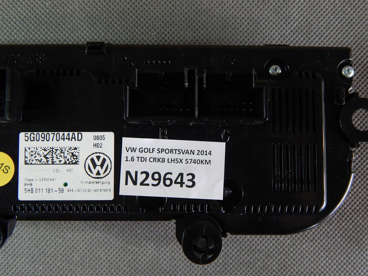 VW GOLF SPORTSVAN AIR CONDITIONING PANEL 5G0907044AD