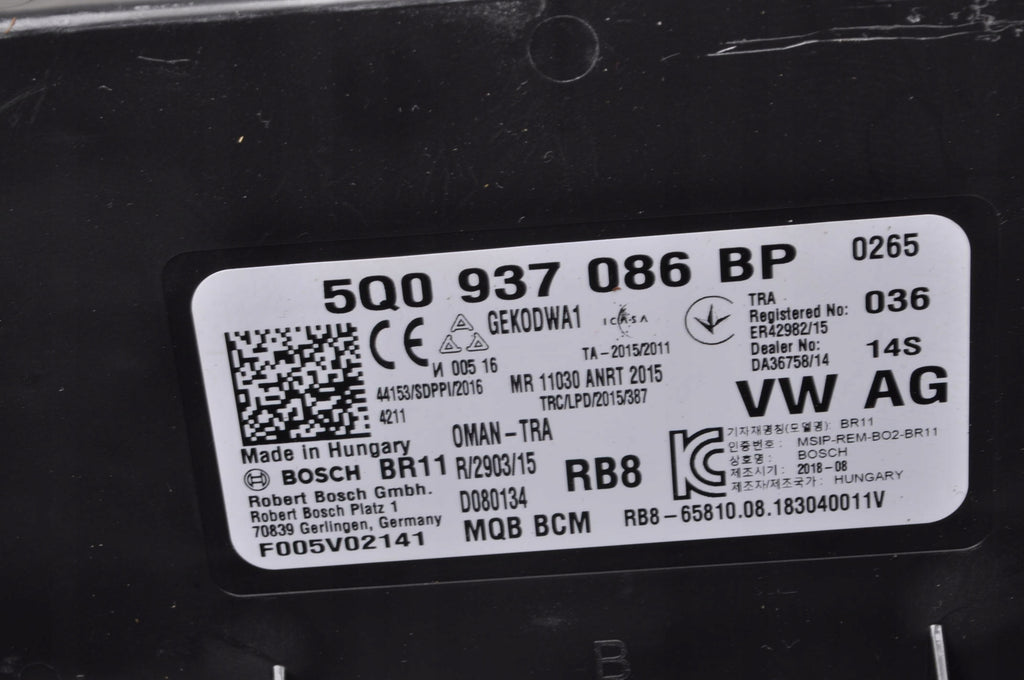 VW GOLF VII SKODA OCTAVIA III RELAY MODULE COMFORT MODULE 5Q0937086BP