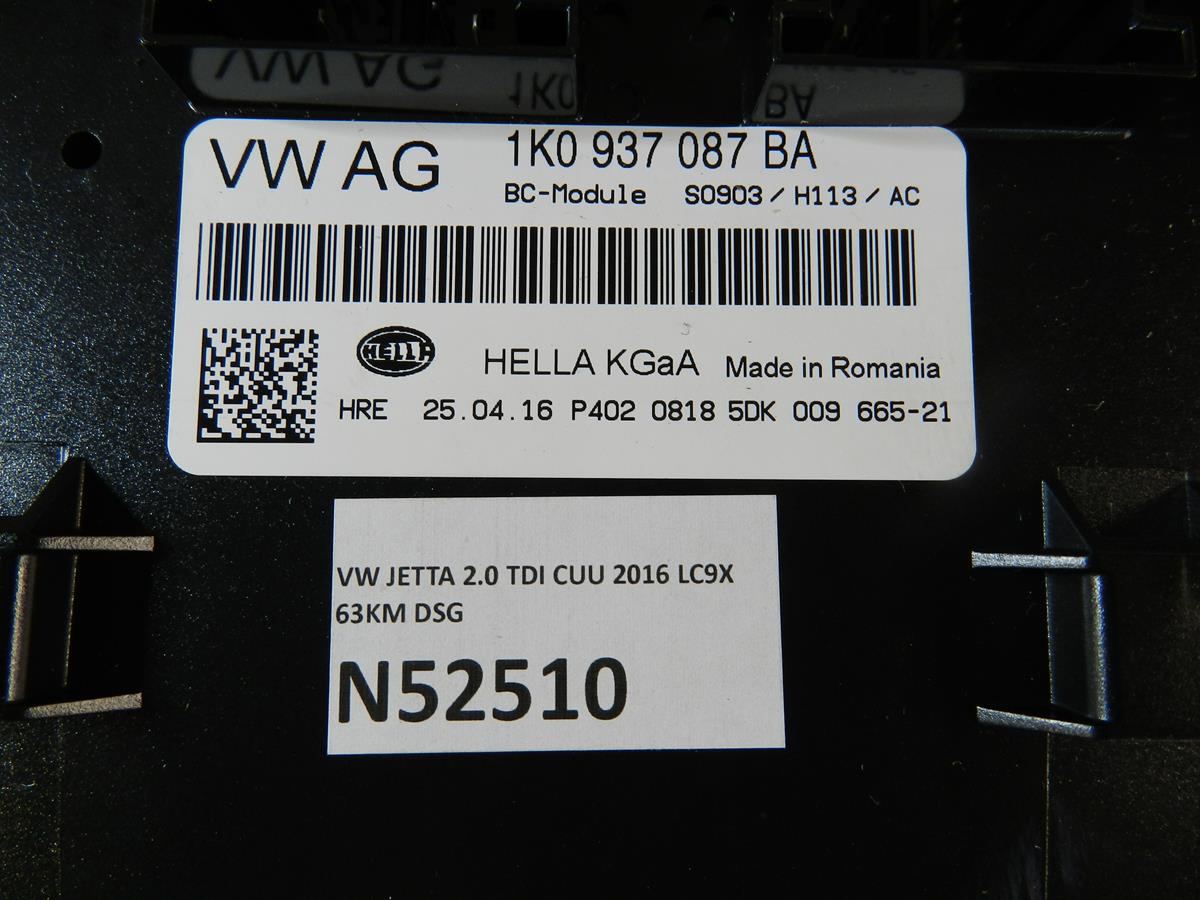 VW JETTA 5C COMFORT MODULE 1K0937087BA