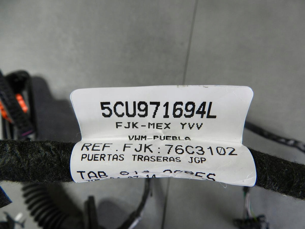 VW JETTA 5C DOOR HARNESS RIGHT REAR 5CU971694L