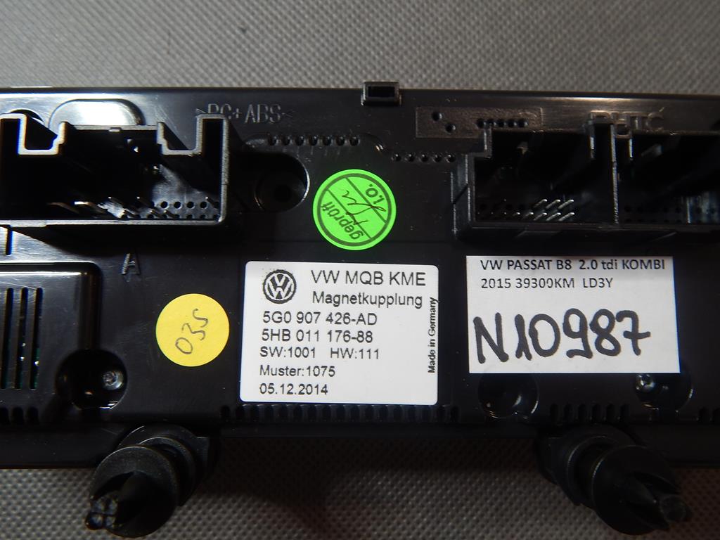 VW PASSAT B8 AIR CONDITIONING PANEL 5G0907426AD