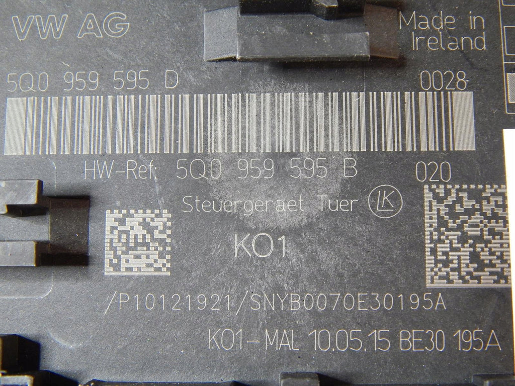 VW PASSAT B8 DOOR MODULE LEFT REAR 5Q0959595B