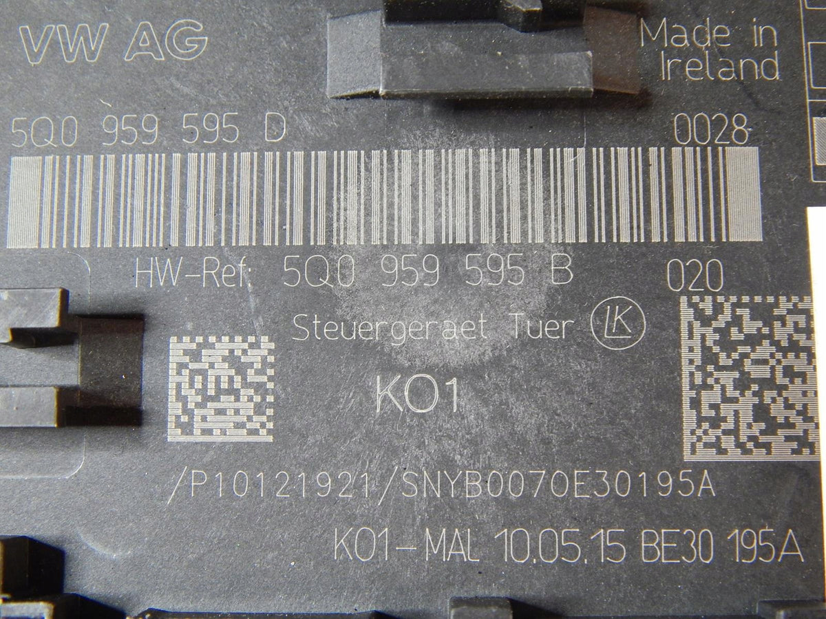 VW PASSAT B8 DOOR MODULE LEFT REAR 5Q0959595B